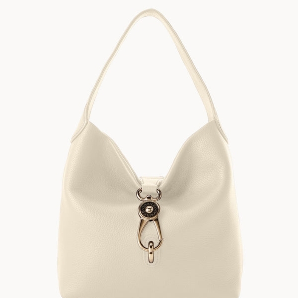 Dooney & Bourke Pebble Grain Small Logo Lock Sac Bone EUC 10×5×11.5